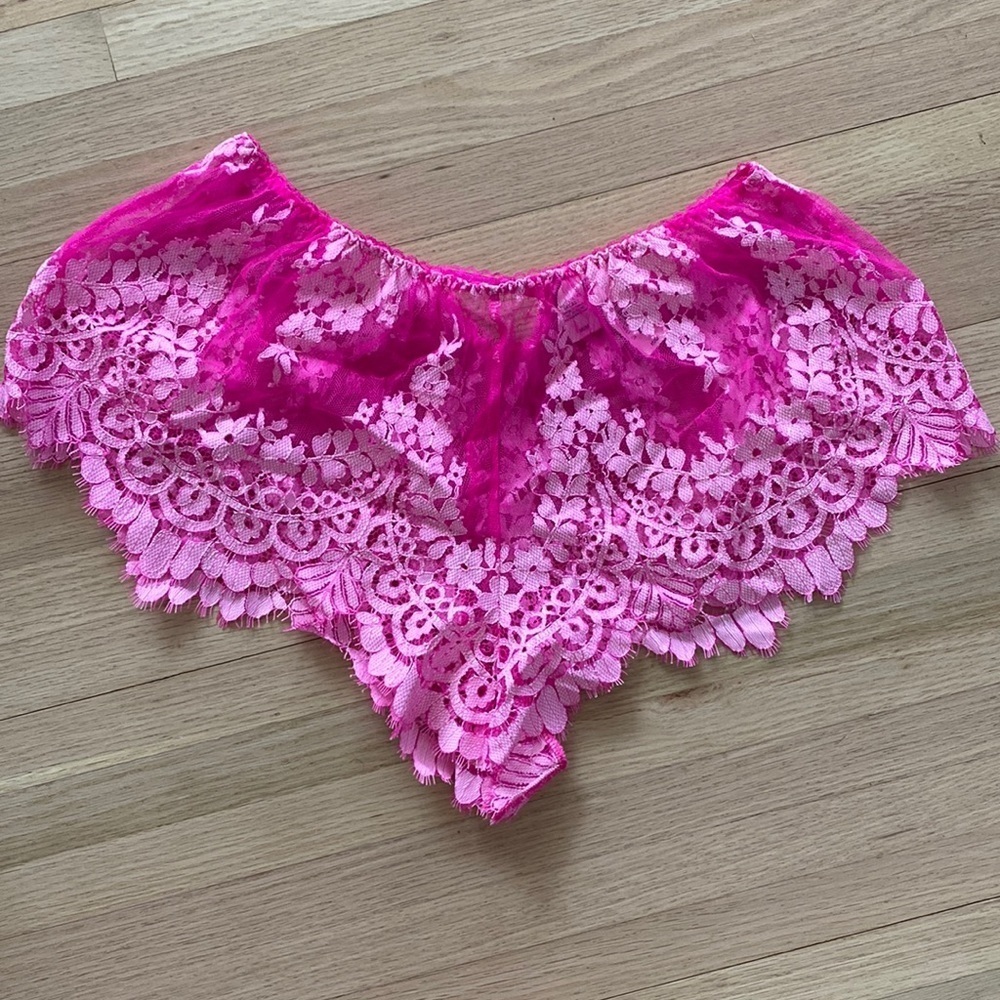 Victoria Secret hot pink lace bottom shorts